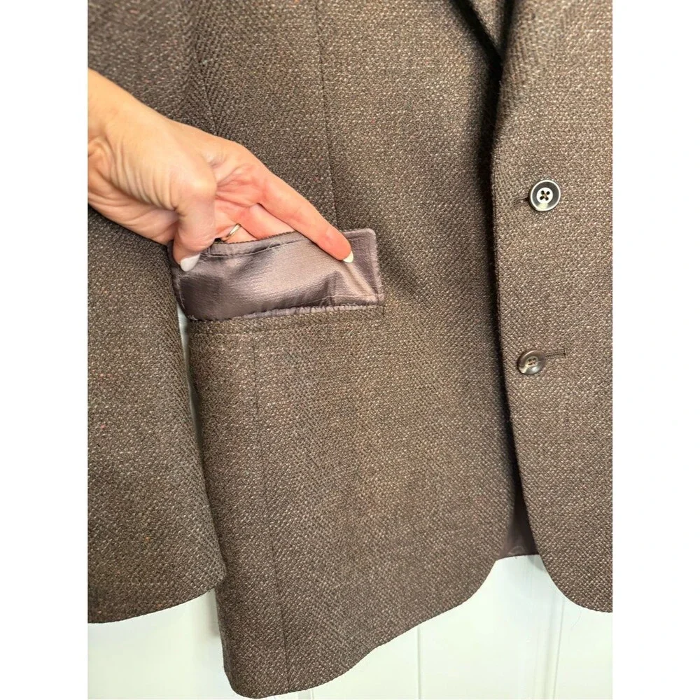 Vintage Christian Dior Monsieur Brown Tweed Blazer Sport Coat